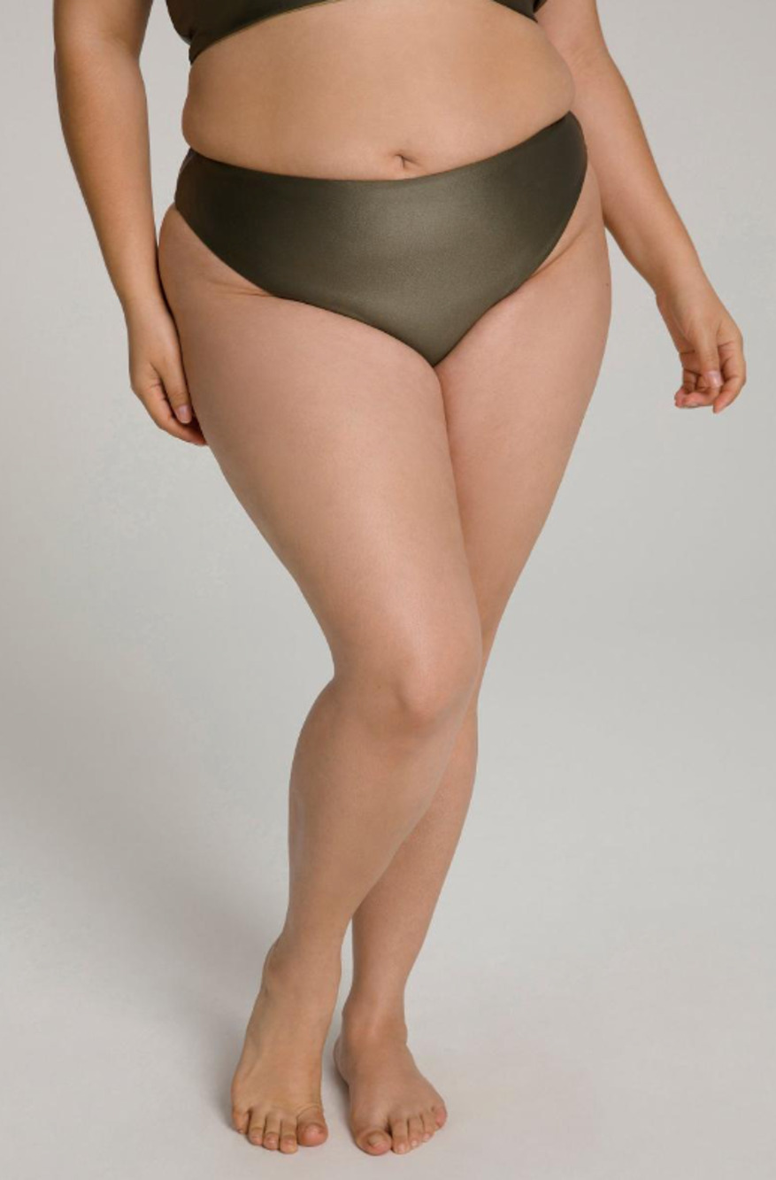 Good American Reversible Good Waist Cheeky Bottom 5 2XL High Shine Sage Gold New